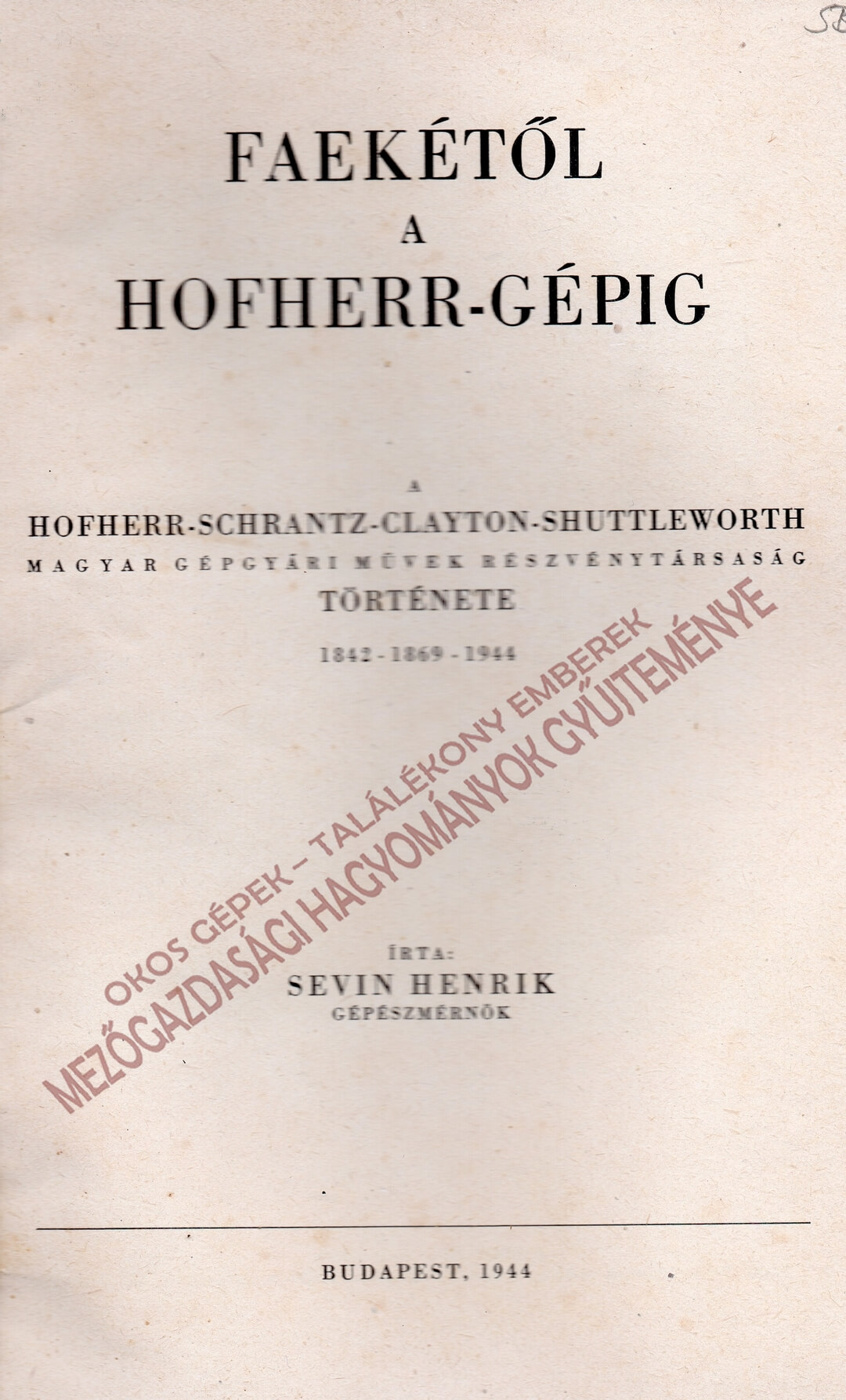 Faekétől a Hofherr-gépig könyv