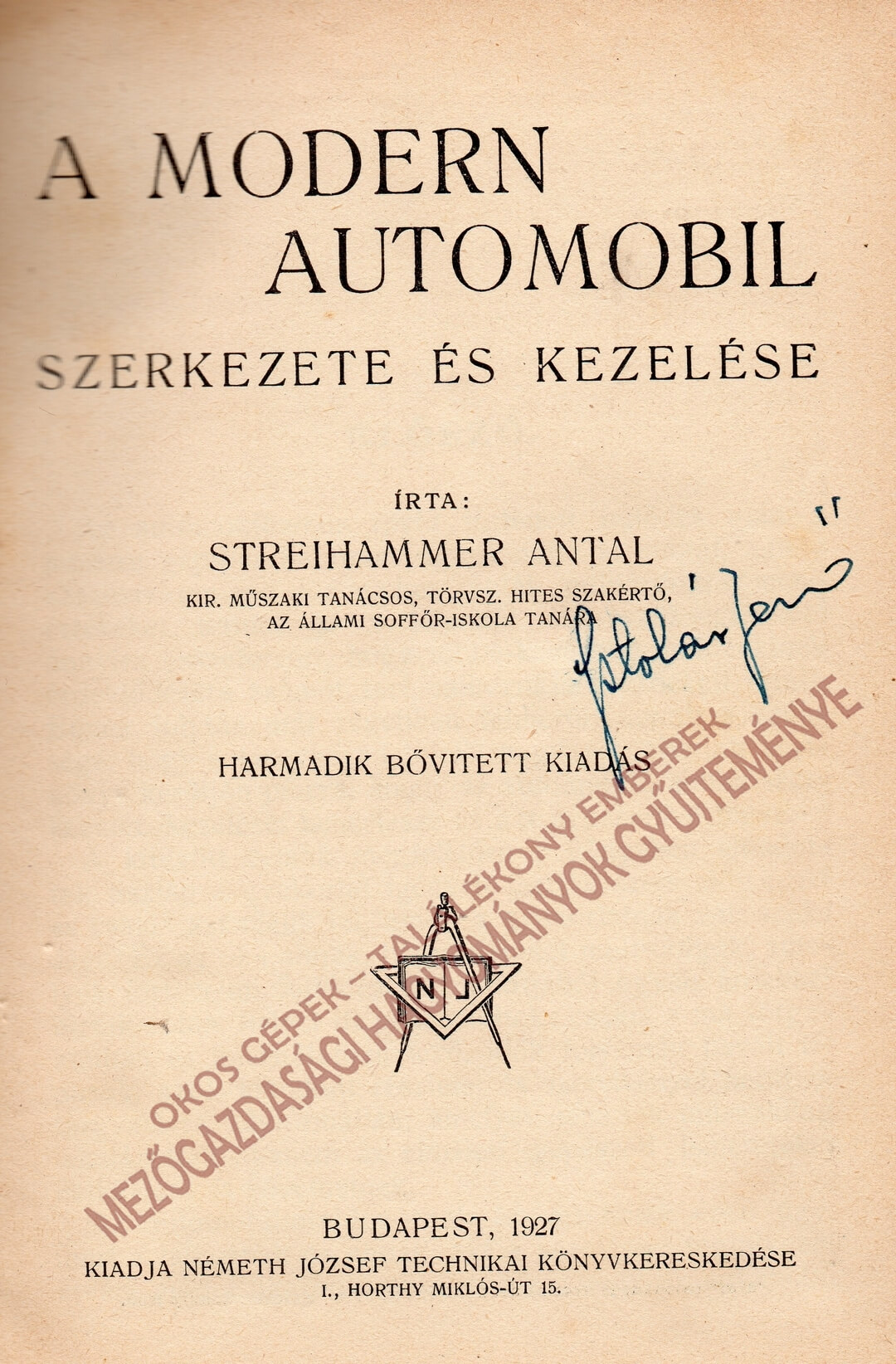 A modern automobil szerkezete és kezelése könyv