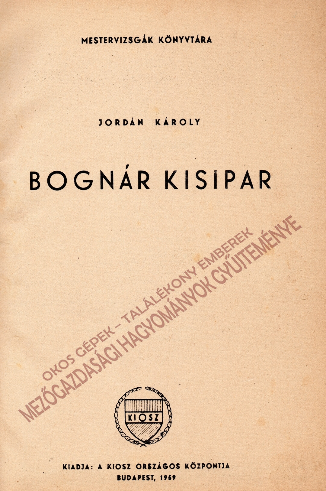 Bognár kisipar könyv