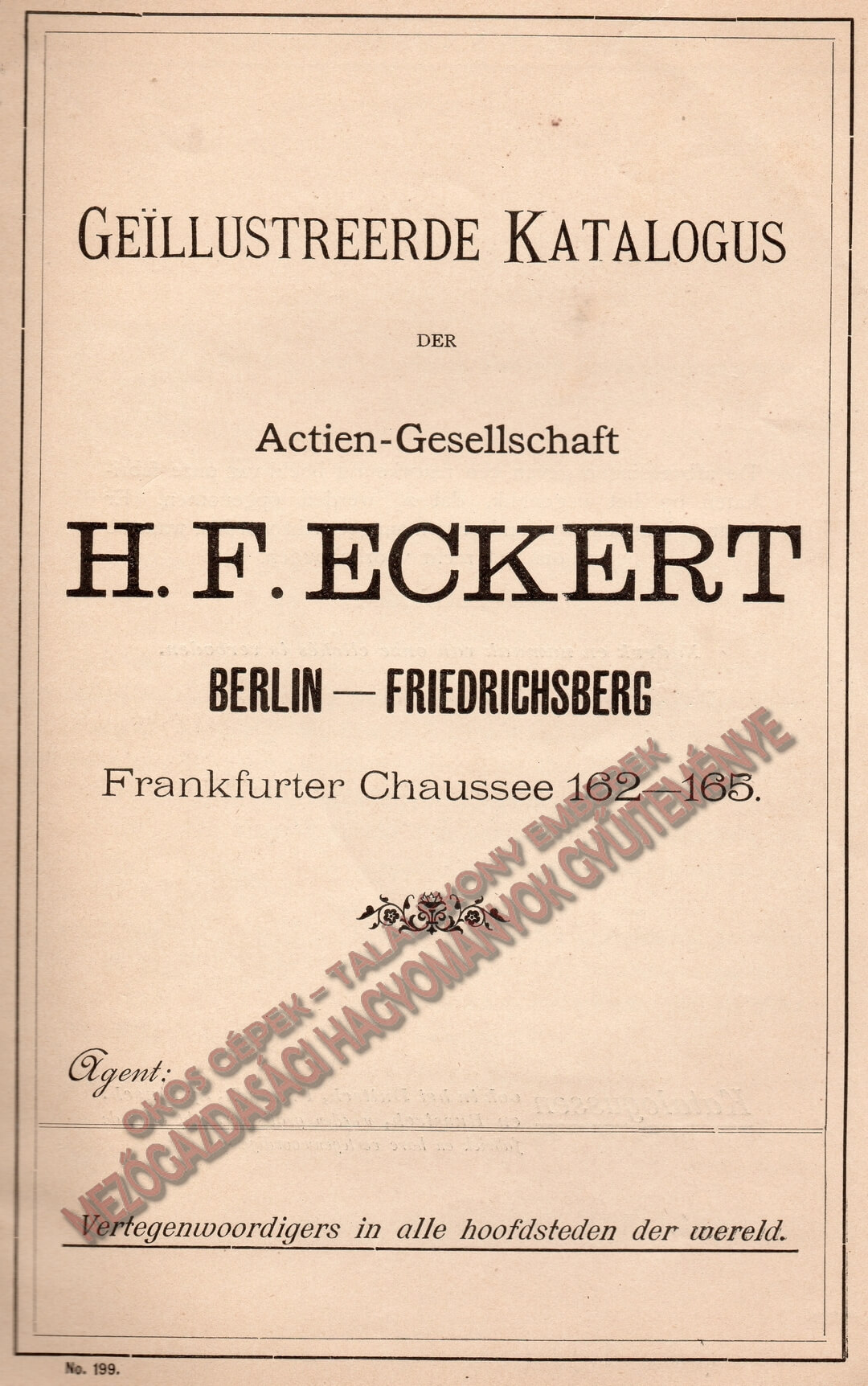 Eckert német nyelvű árjegyzék